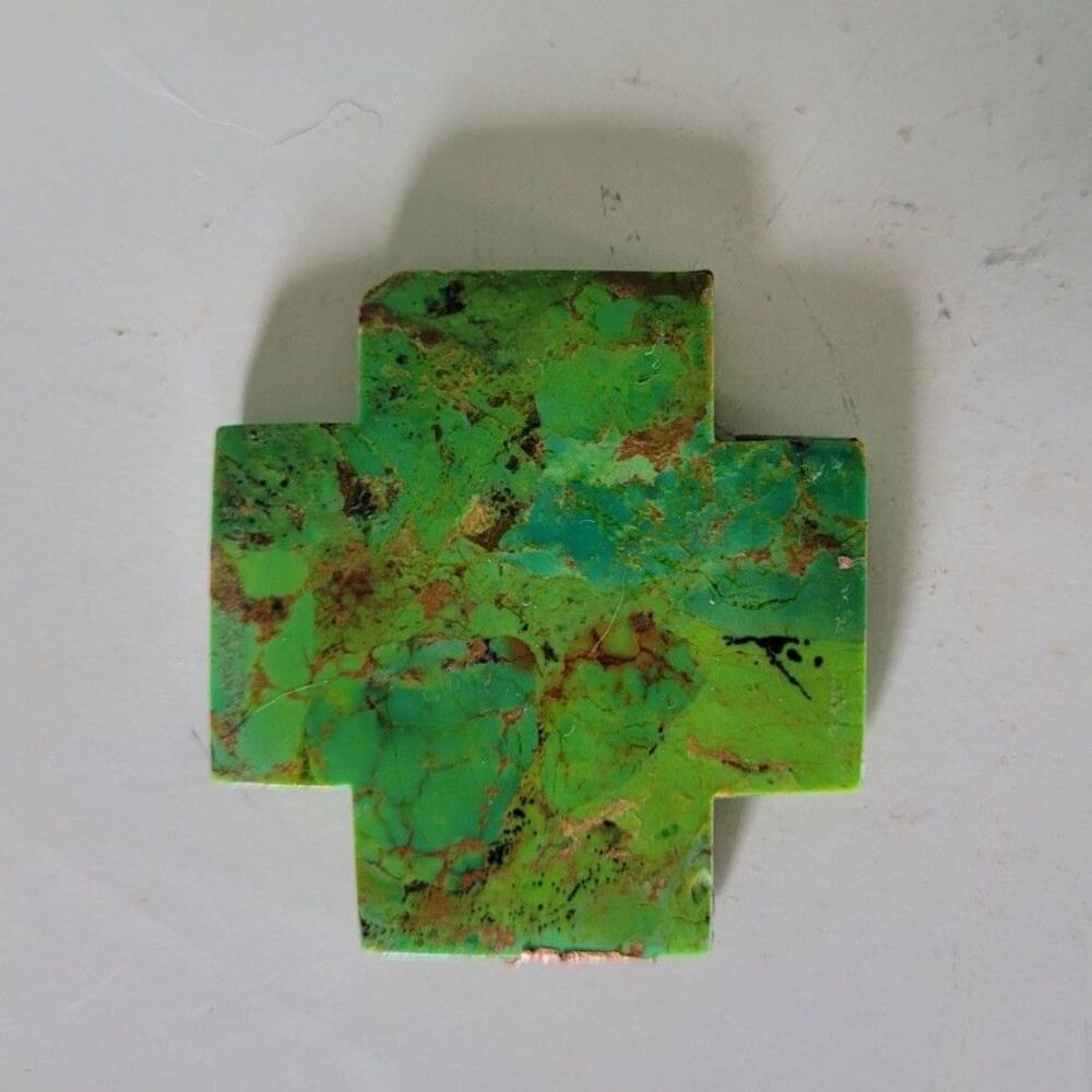 Natural Carico Lake Turquoise Cross Cabochon 10.7g 40x40mm Jay King Style Cab